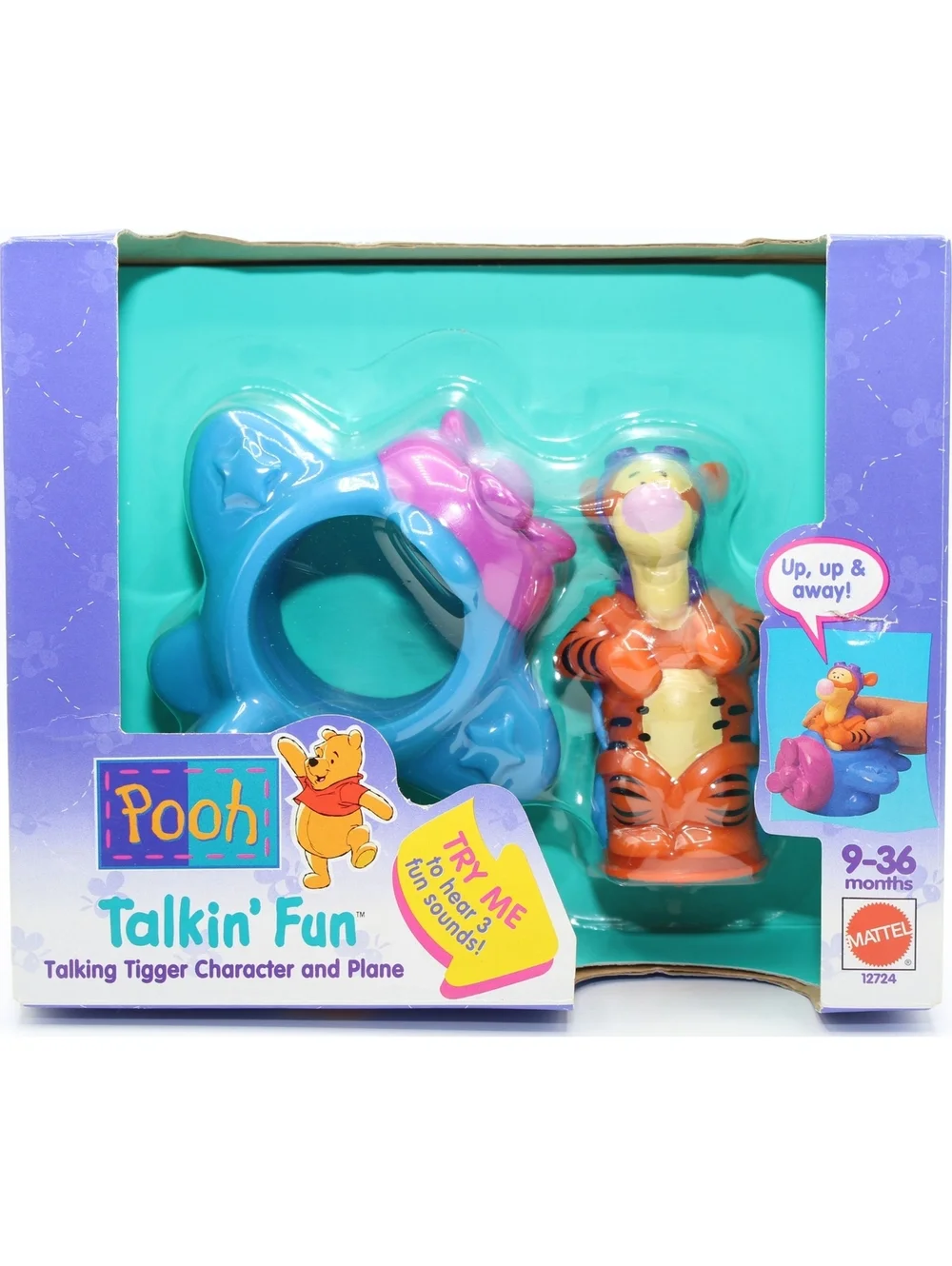 NIB VTG Disney Pooh Talkin' Fun Talking Tigger Character And Plane Toy 9-36 Mo.